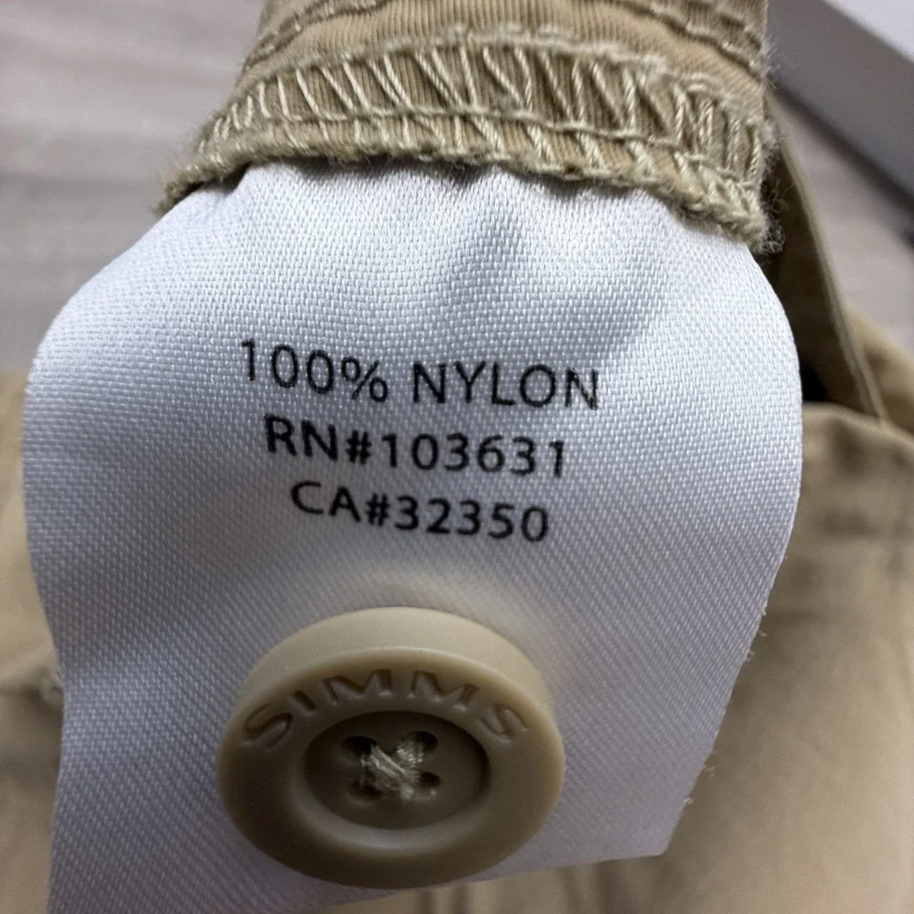 Simms Fishing Shorts Mens XL Tan 9